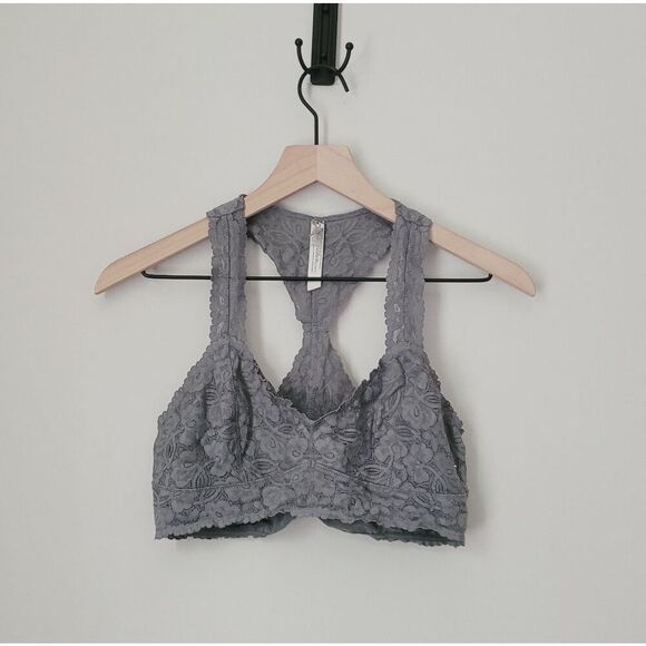 Intimately Free People Lace Bralette in Dark Grey Size Large - Picture 1 of 6